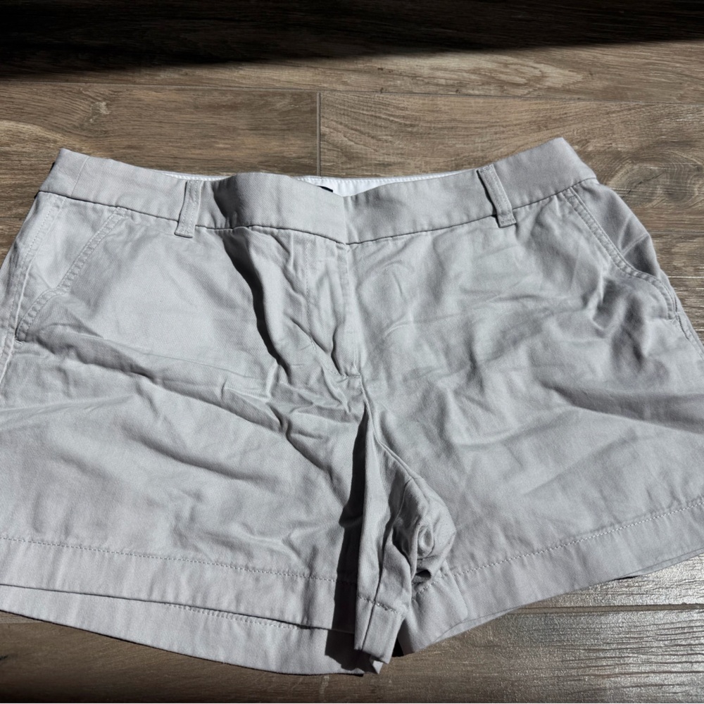 J. Crew Light Gray Flat-Front Cotton Shorts